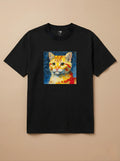 Camisa Pixel Art Gato Laranja