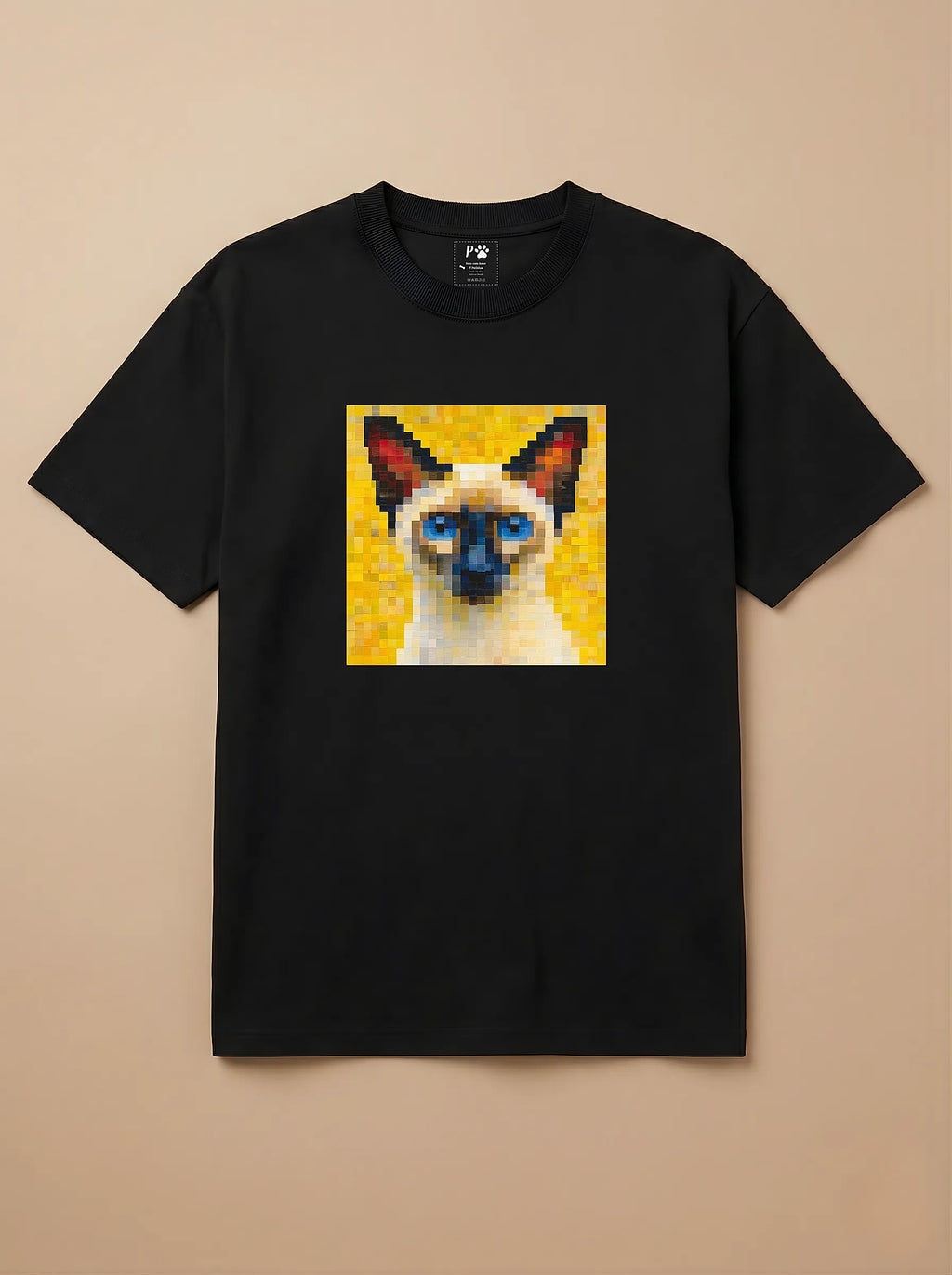 Camisa Pixel Art Gato Siamês