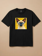Camisa Pixel Art Gato Siamês