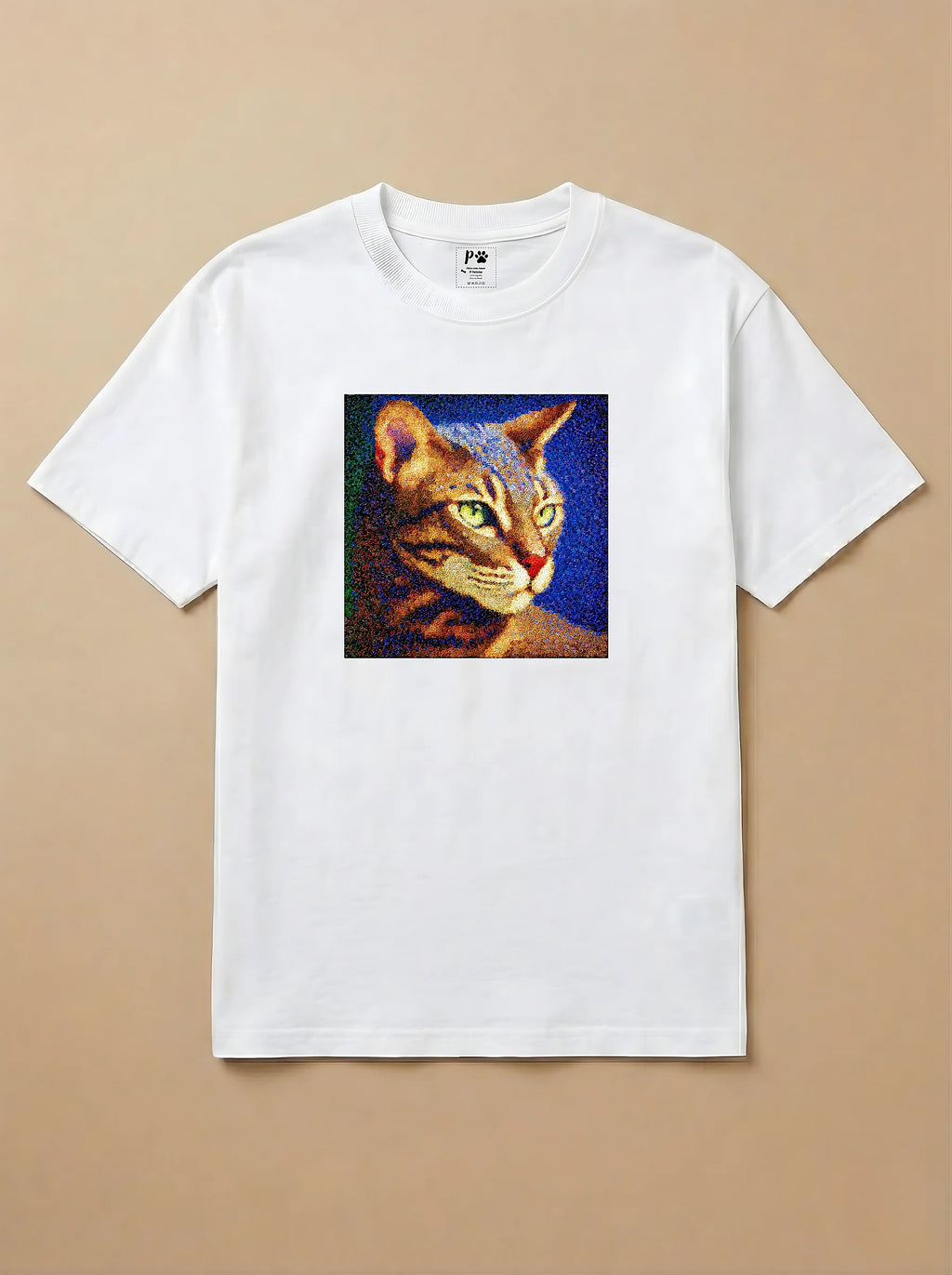 Camisa Pontilhismo - Gato de Bengala