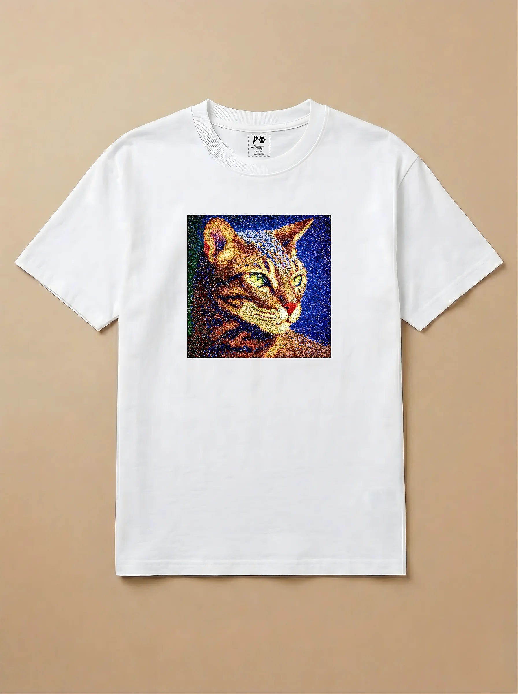Camisa Pontilhismo - Gato de Bengala