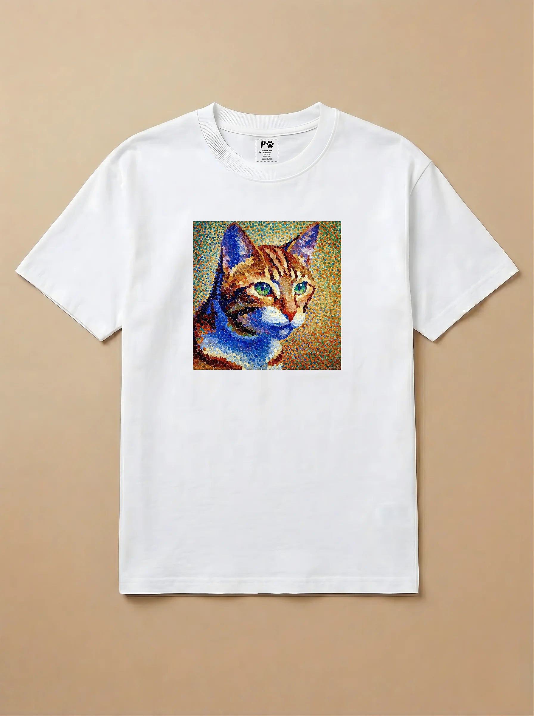 Camisa Pontilhismo - Gato Laranja