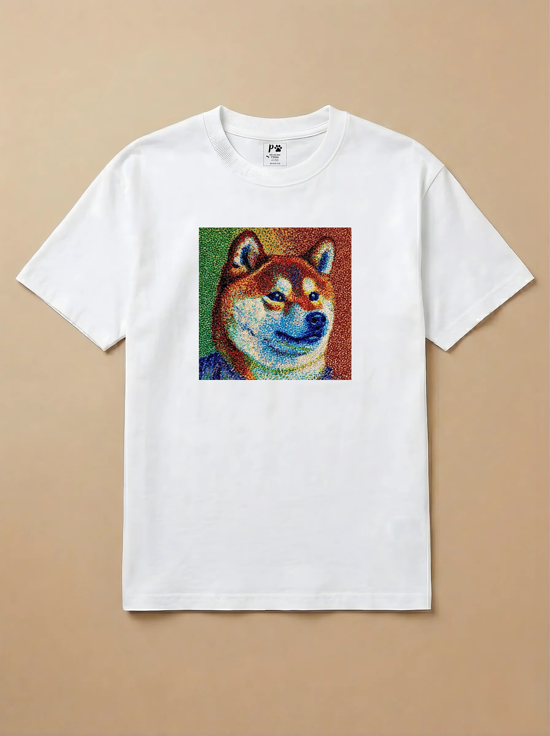 Camisa Pontilhismo - Shiba Inu