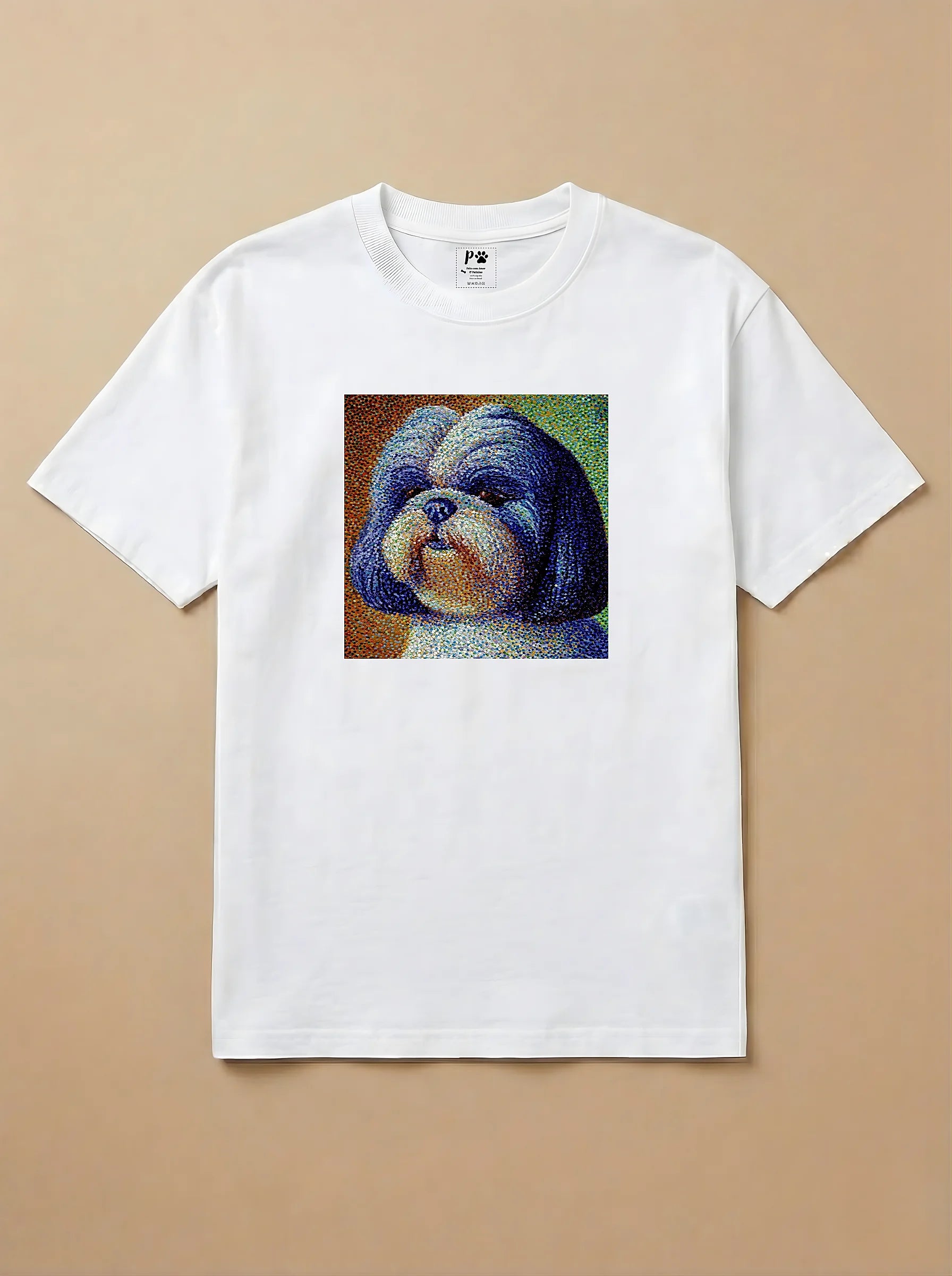 Camisa Pontilhismo - Shih Tzu