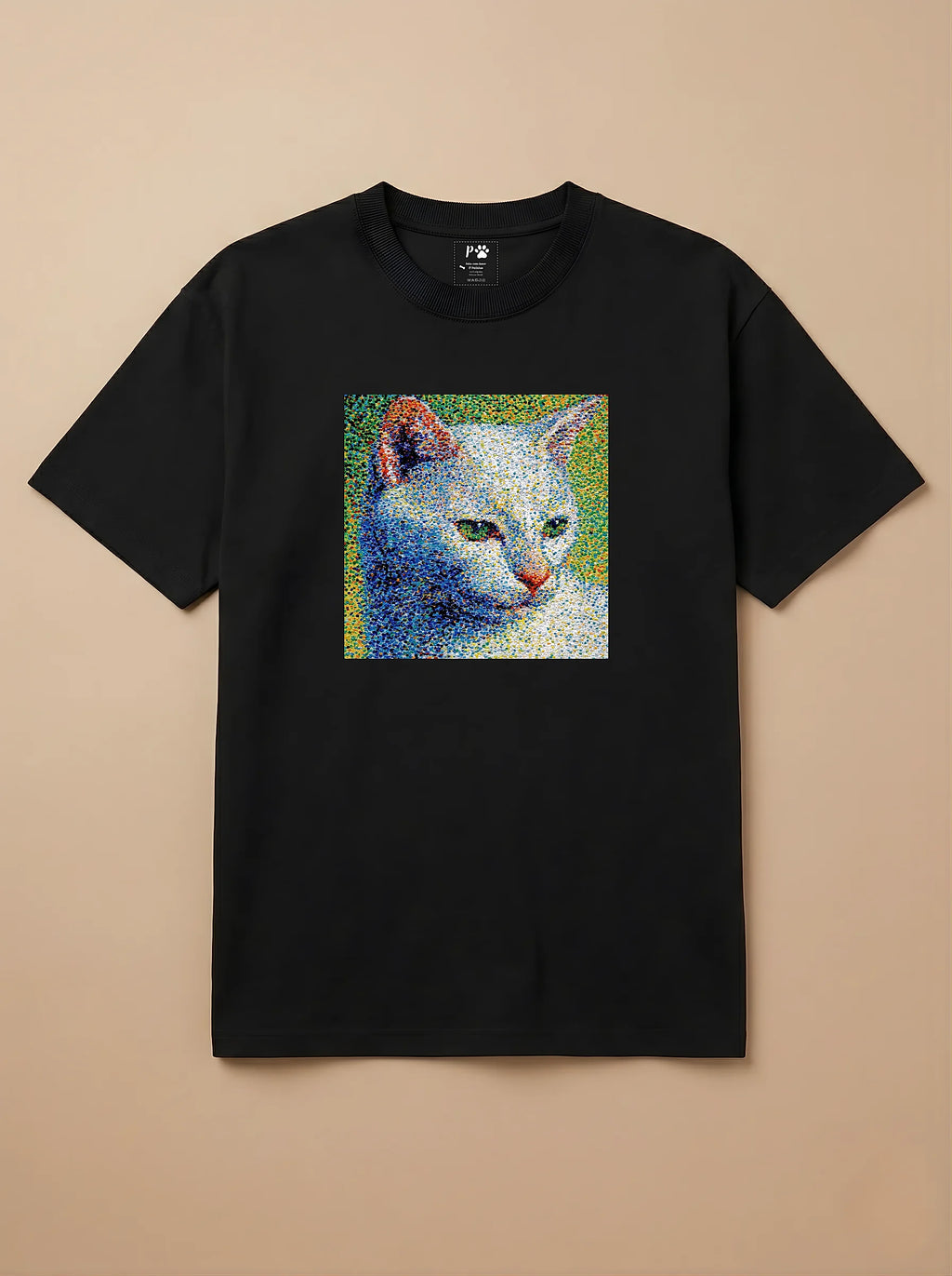 Camisa Pontilhismo - Gato Branco
