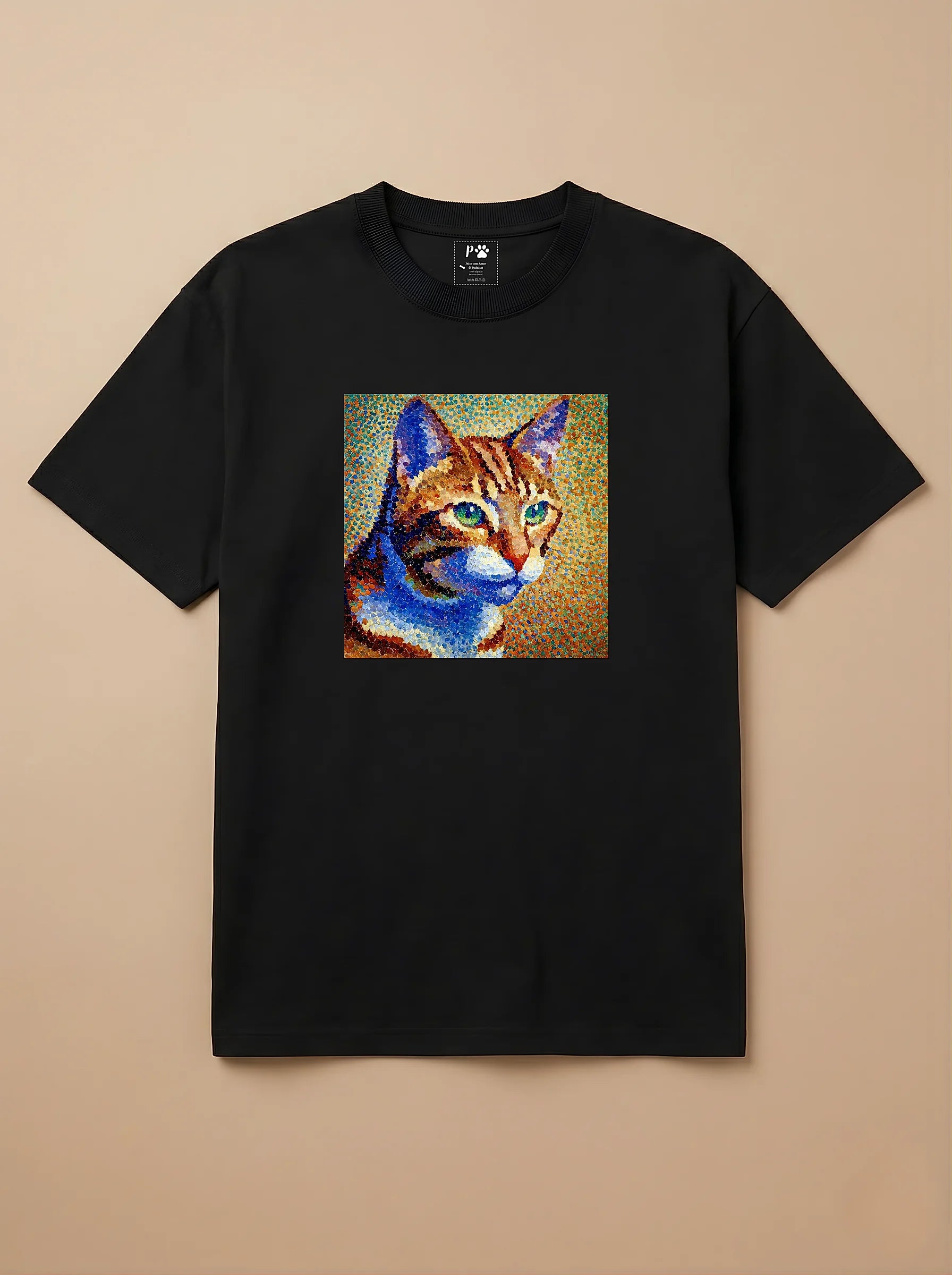 Camisa Pontilhismo - Gato Laranja