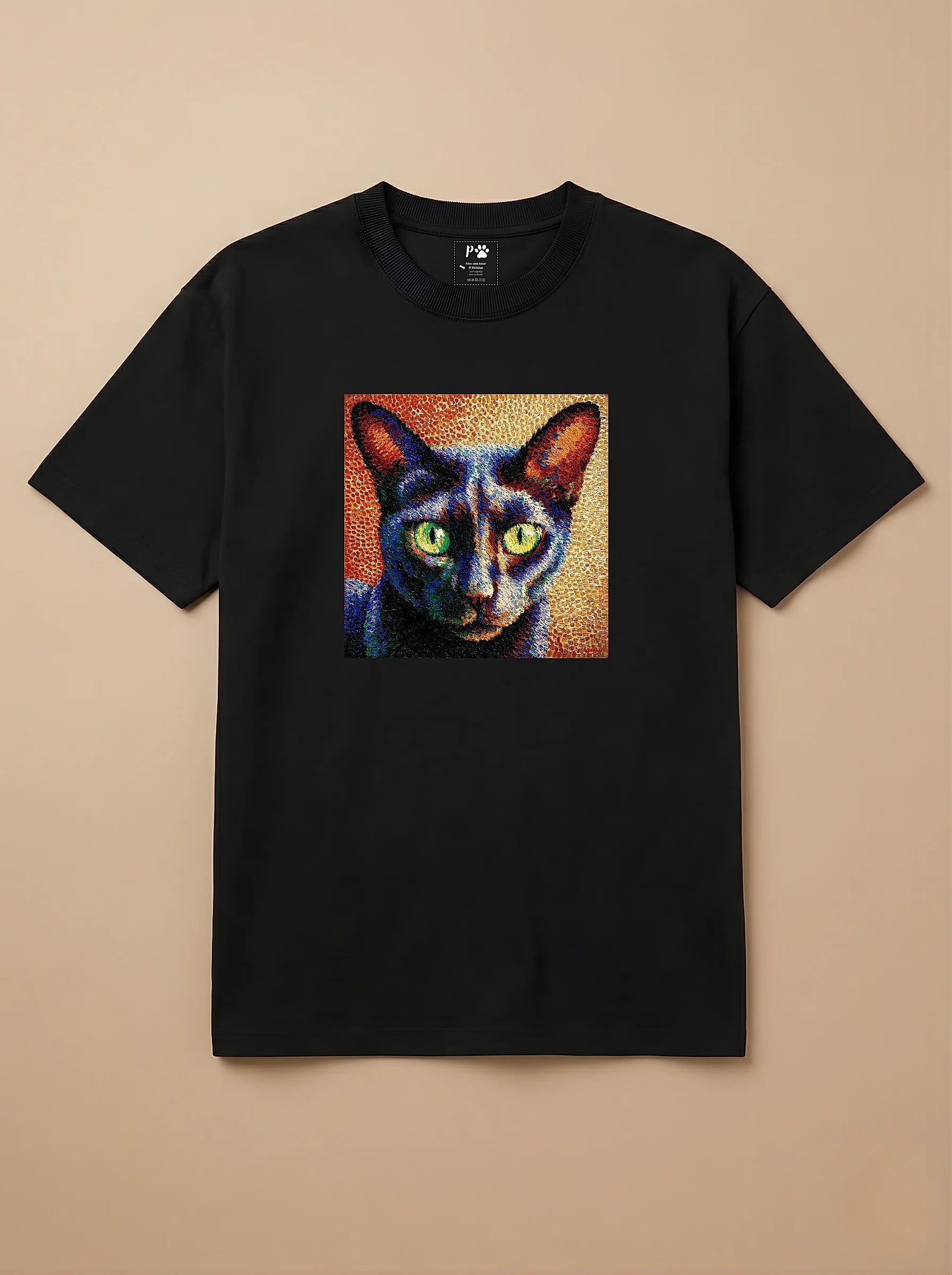 Camisa Pontilhismo - Gato Preto