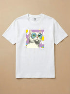 Camisa 1960s Pop Art - Gato Branco