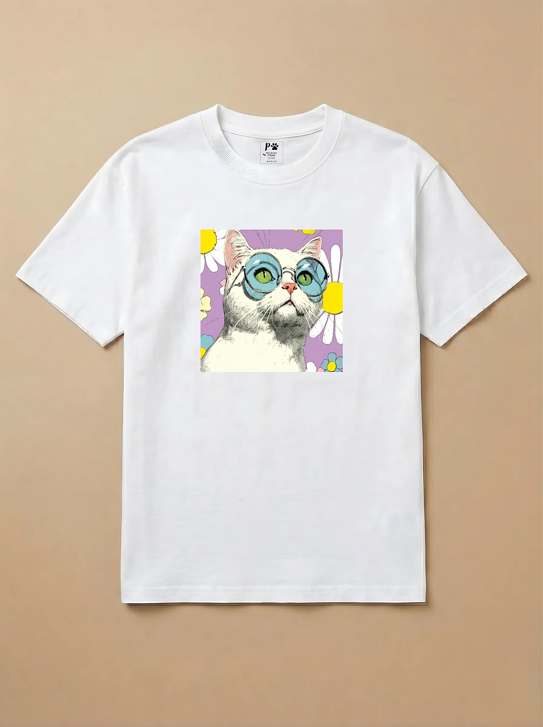 Camisa 1960s Pop Art - Gato Branco
