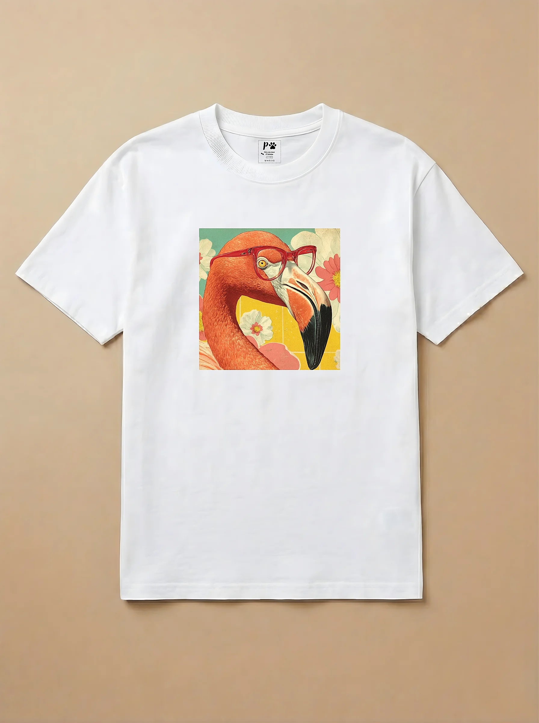Camisa 1960s Pop Art - Flamingo