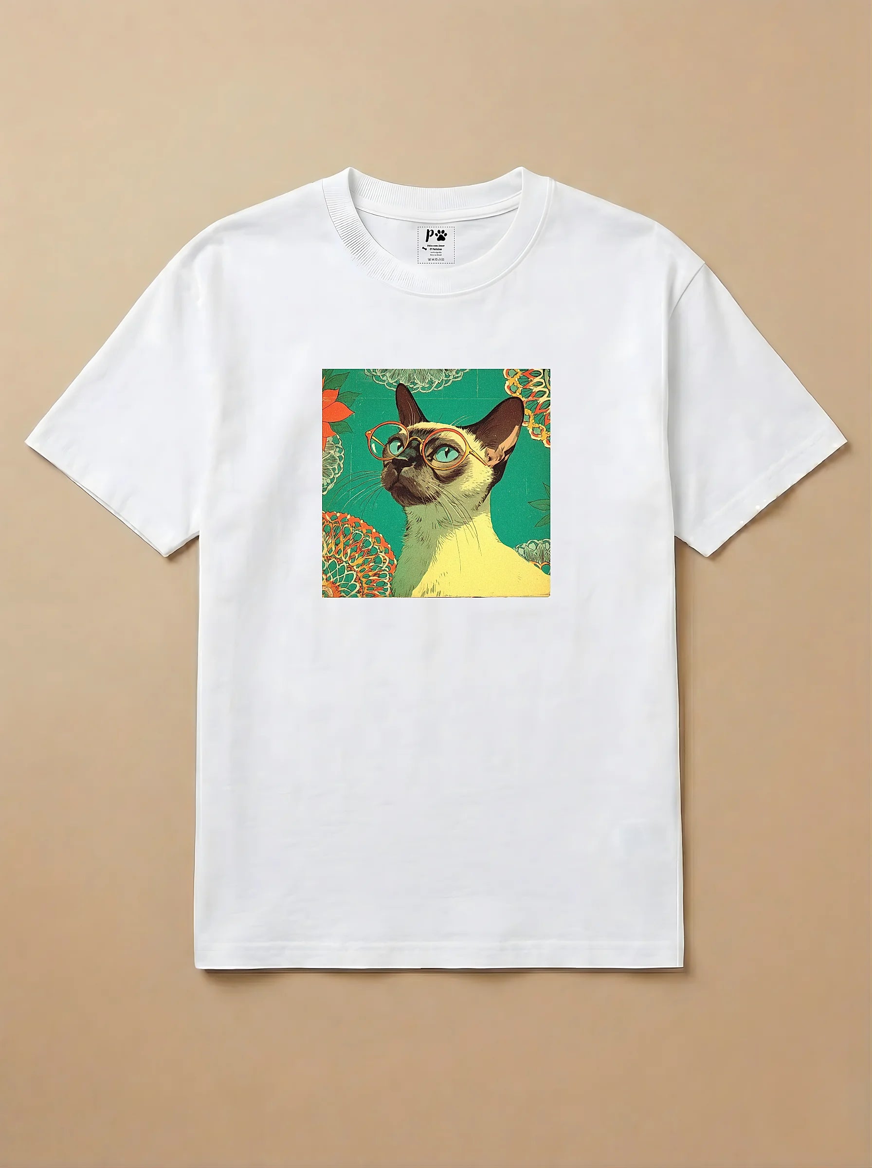 Camisa 1960s Pop Art - Gato Siamês