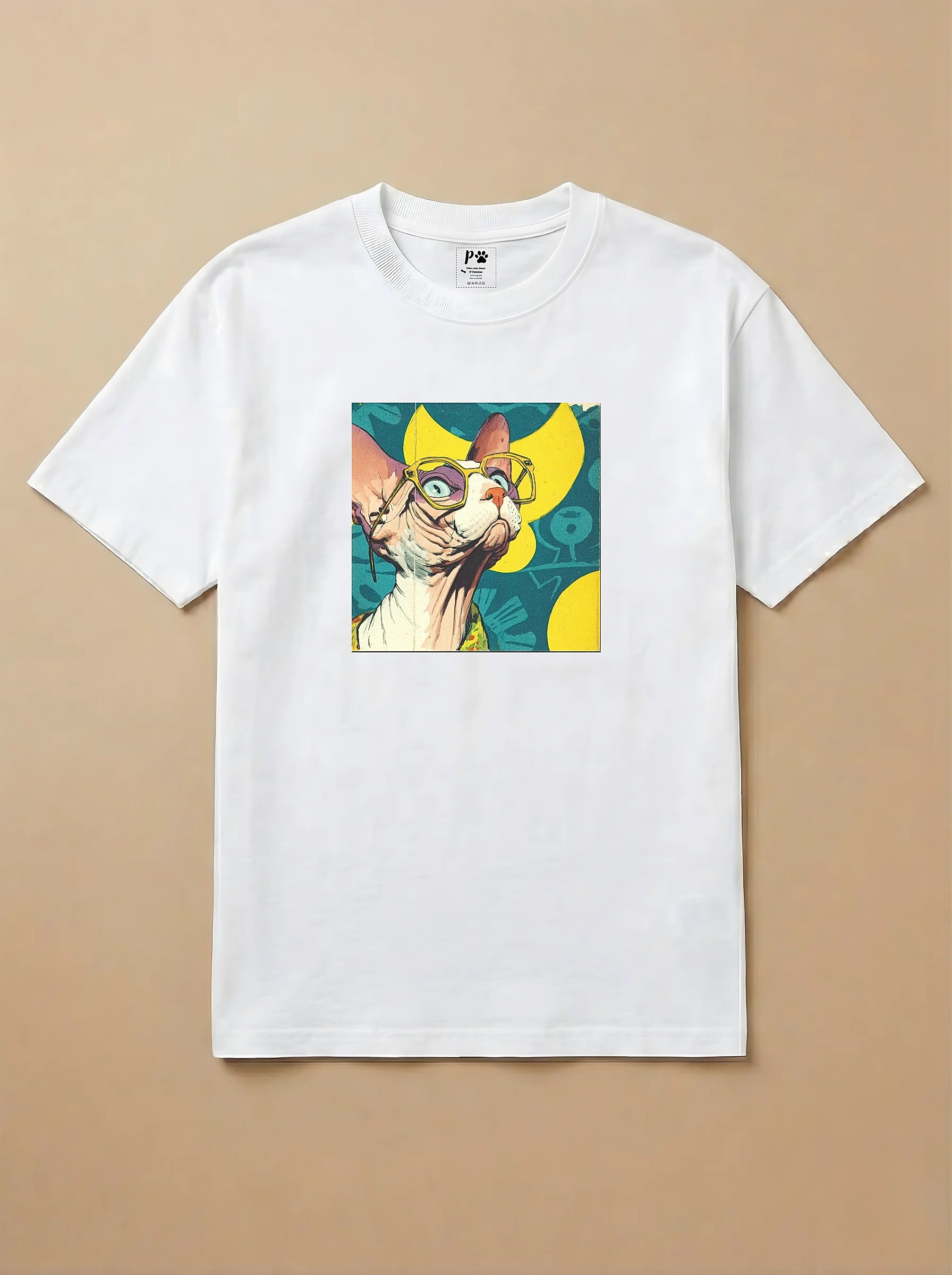 Camisa 1960s Pop Art - Gato Sphynx