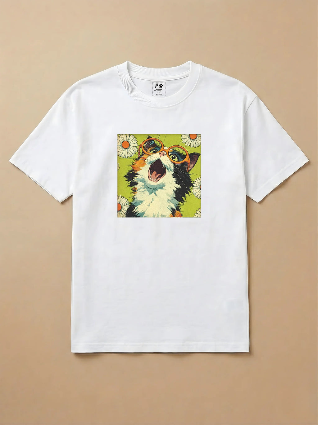 Camisa 1960s Pop Art - Gato Tricolor