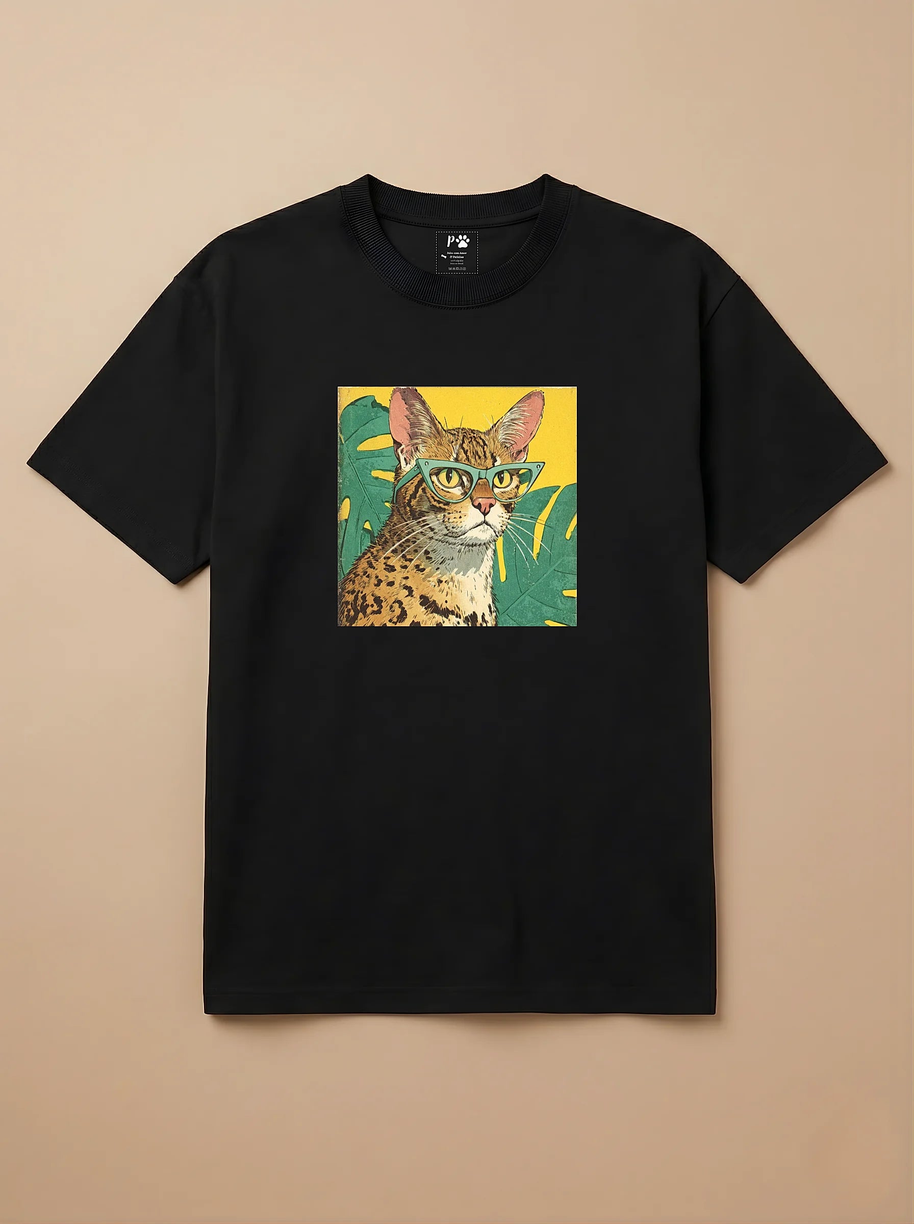Camisa 1960s Pop Art - Gato de Bengala
