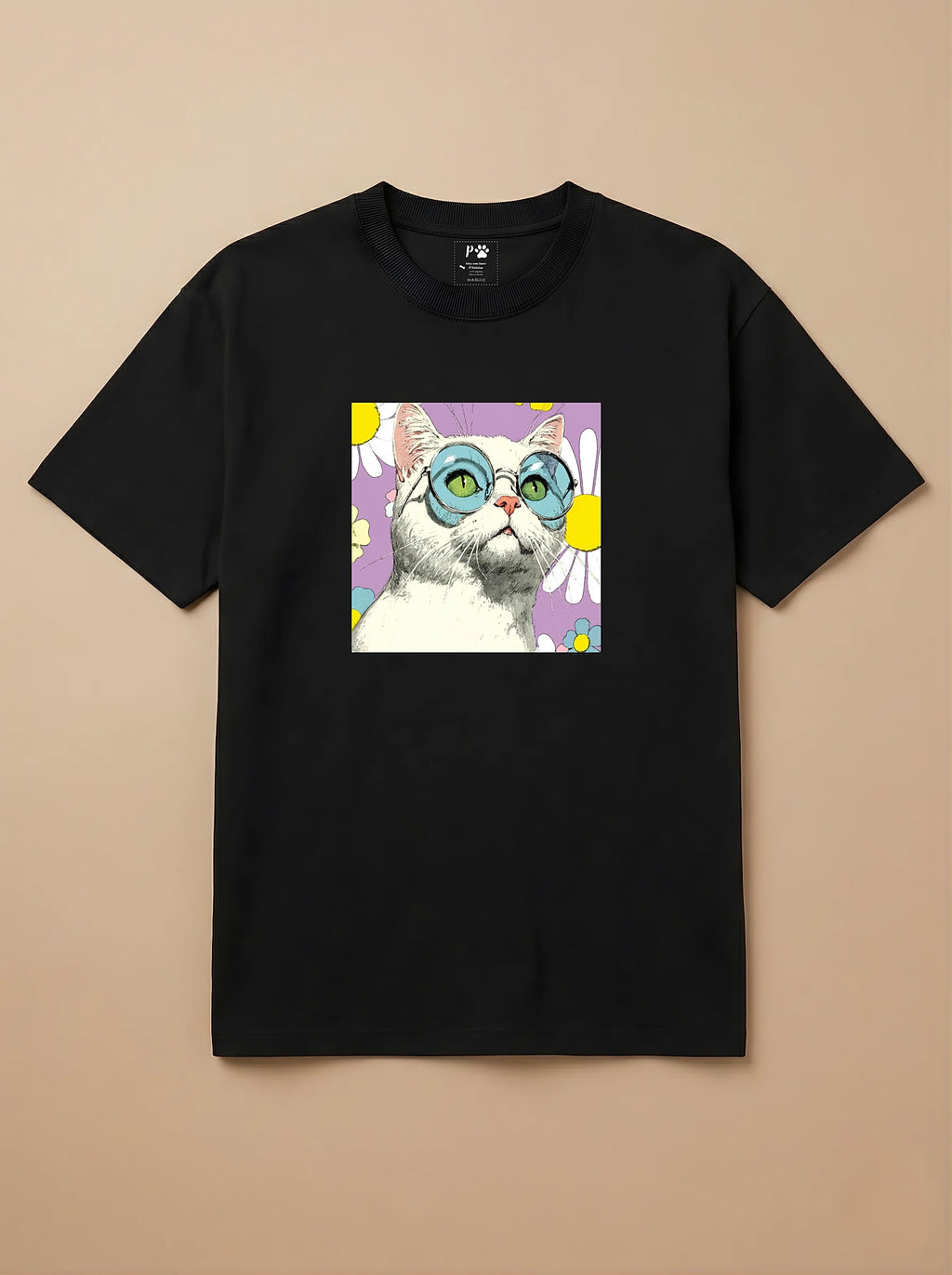 Camisa 1960s Pop Art - Gato Branco