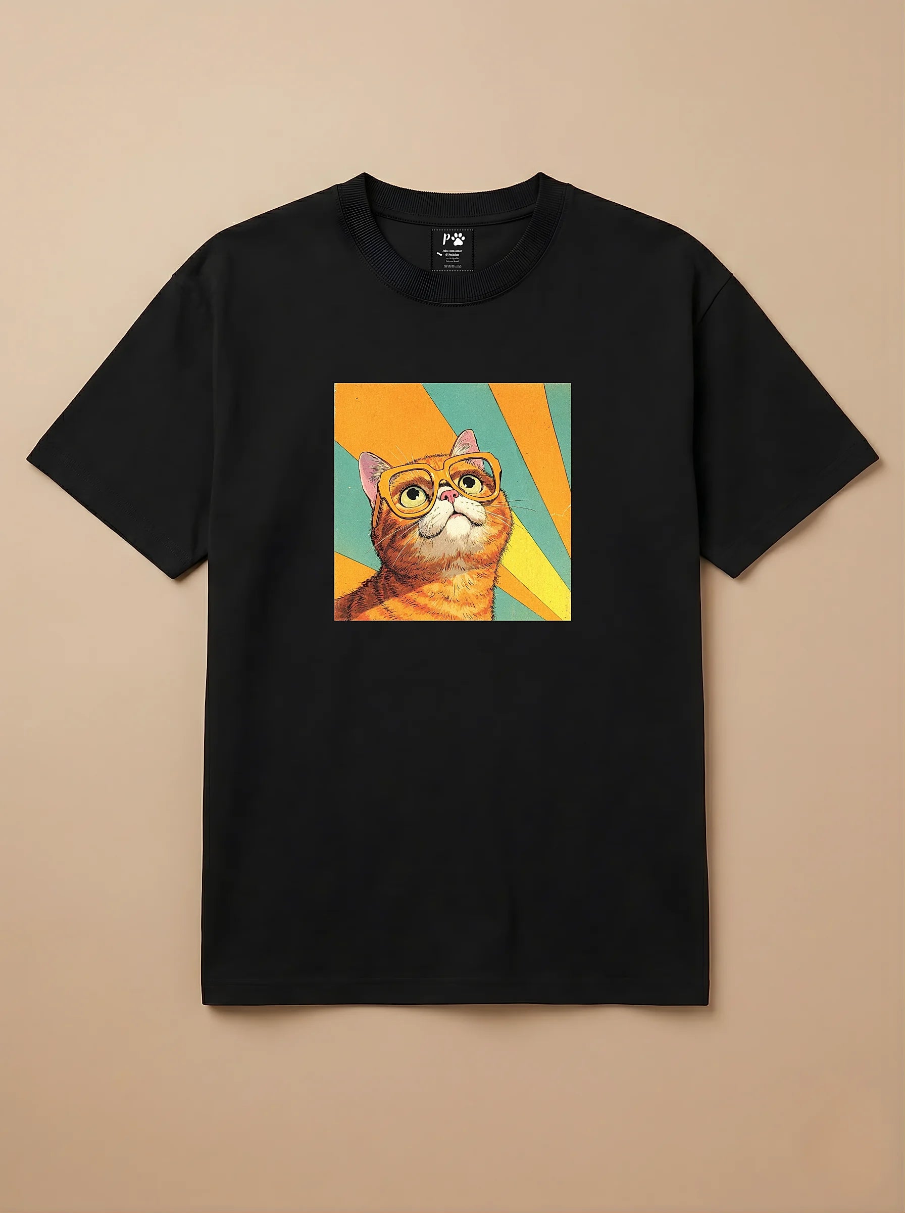 Camisa 1960s Pop Art - Gato Laranja