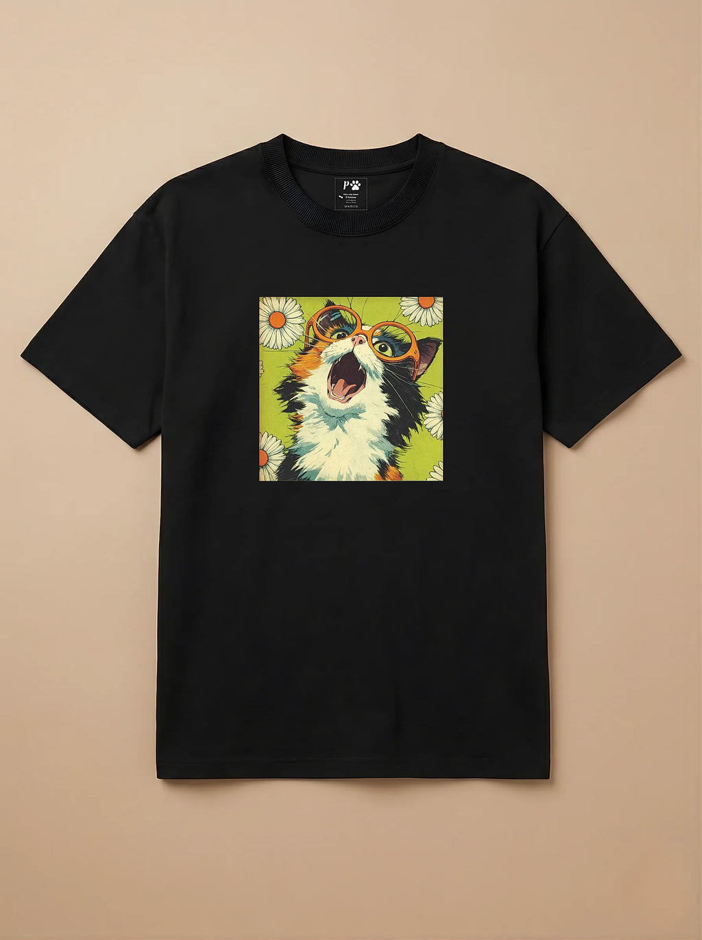 Camisa 1960s Pop Art - Gato Tricolor