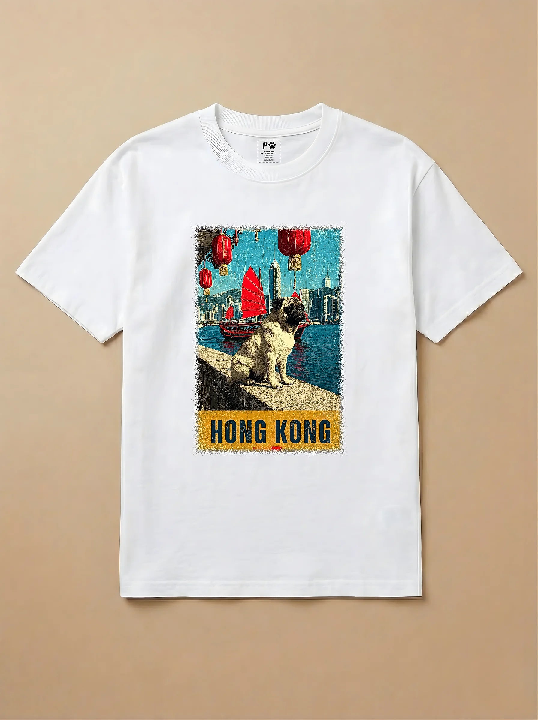 Camisa Pug em Hong Kong
