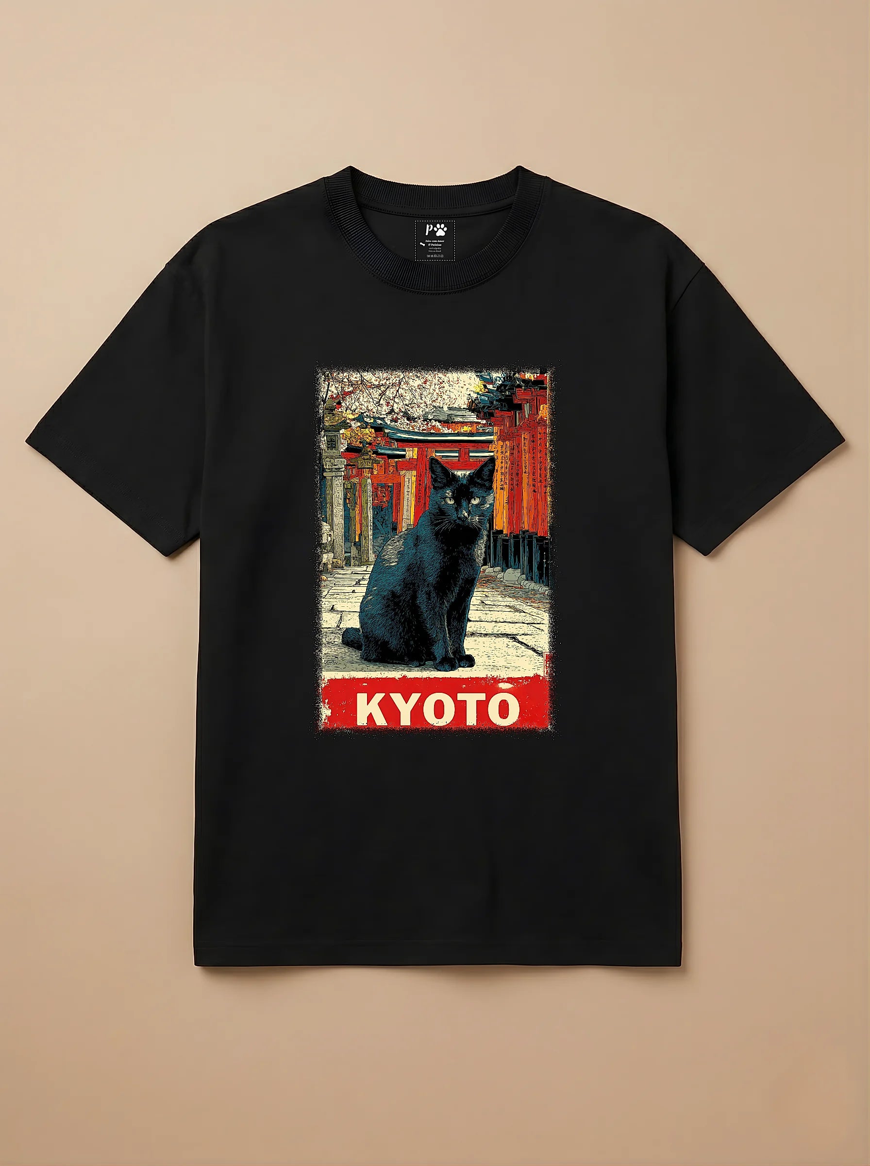 Camisa Gato Preto em Kyoto