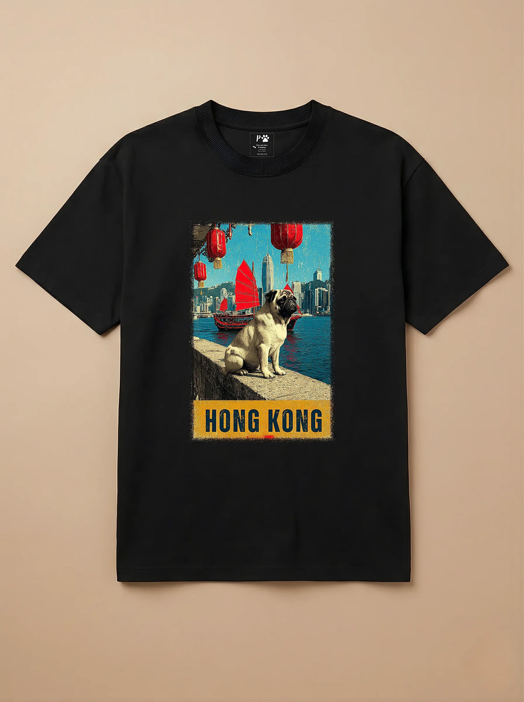Camisa Pug em Hong Kong