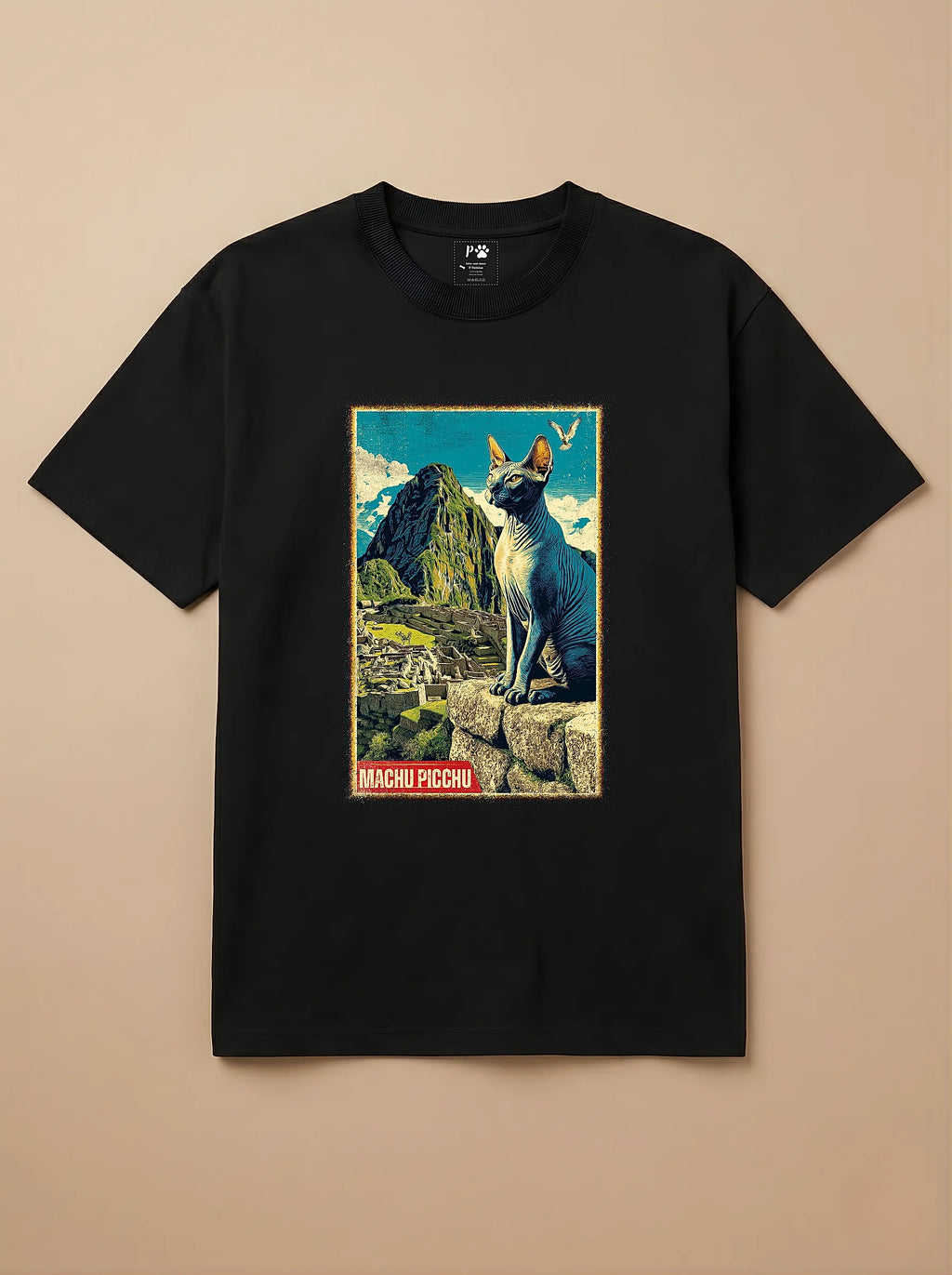 Camisa Gato Sphynx em Machu Picchu