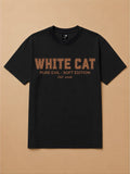 Camisa Oversized College - Gato Branco