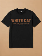 Camisa Oversized College - Gato Branco