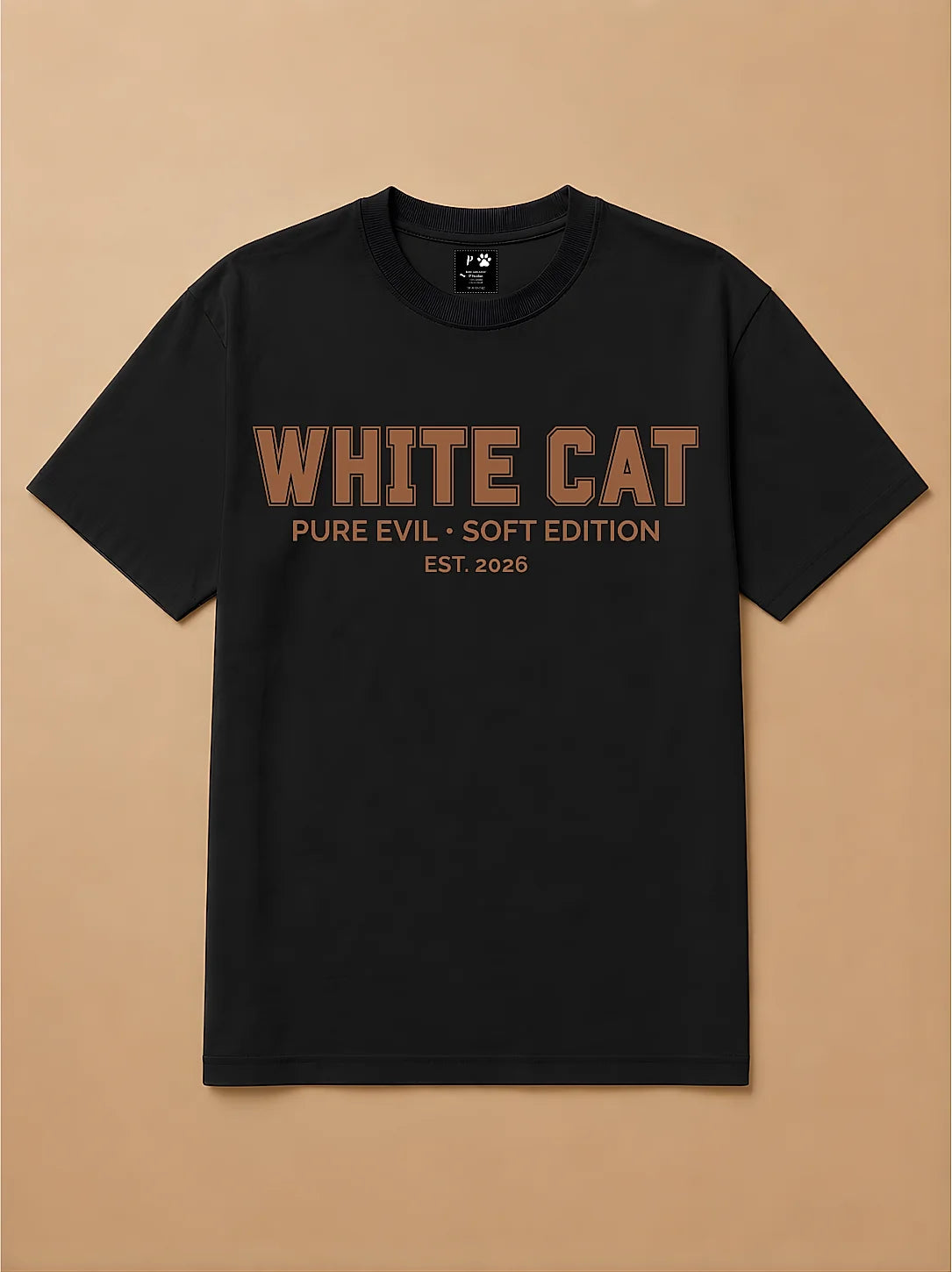 Camisa Oversized College - Gato Branco