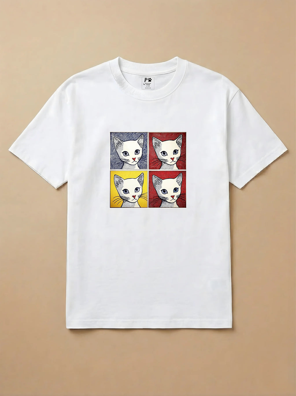 Camisa Quadrinhos - Gato Branco