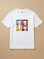 Camisa Quadrinhos - Gato Branco