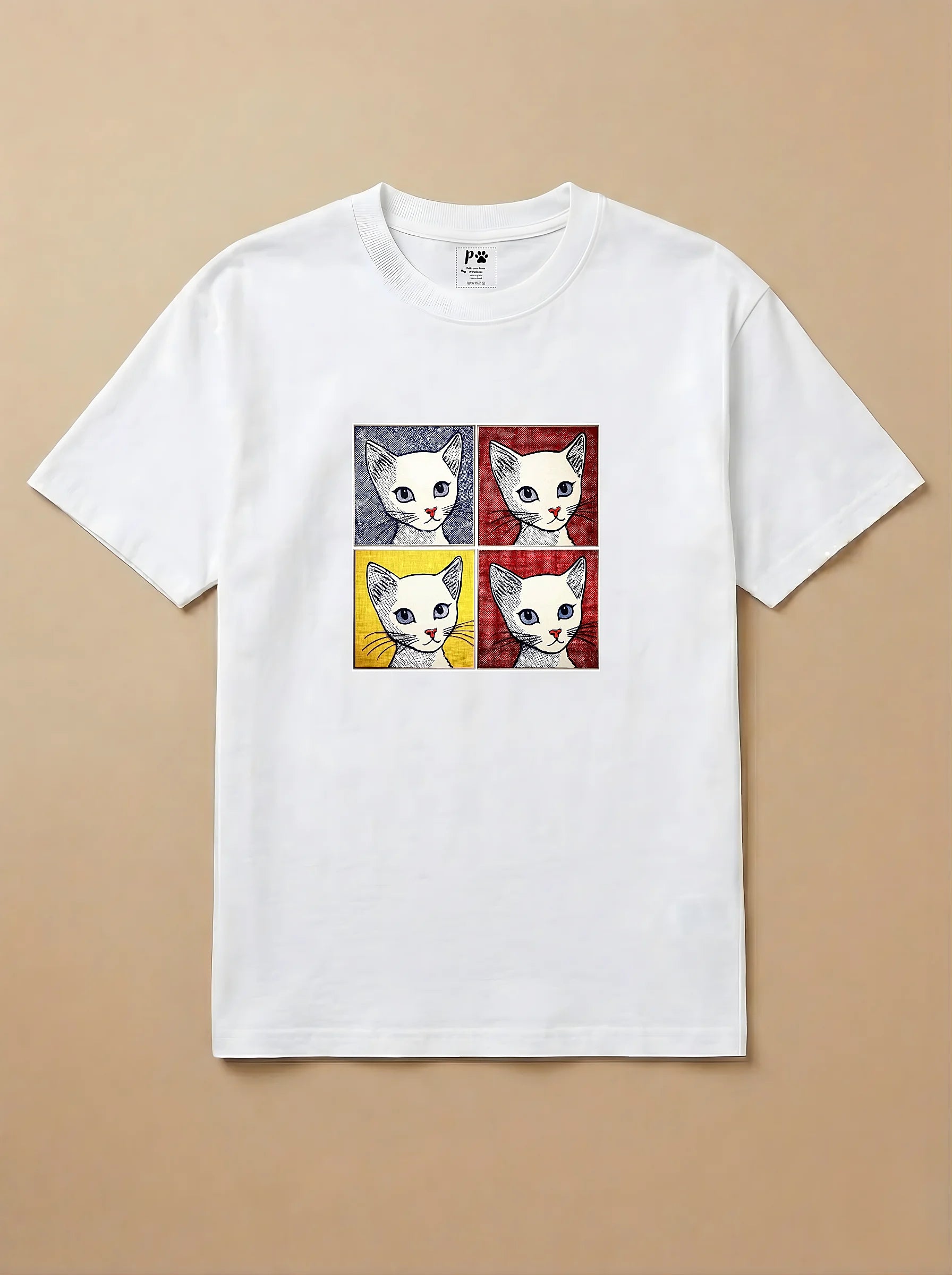 Camisa Quadrinhos - Gato Branco
