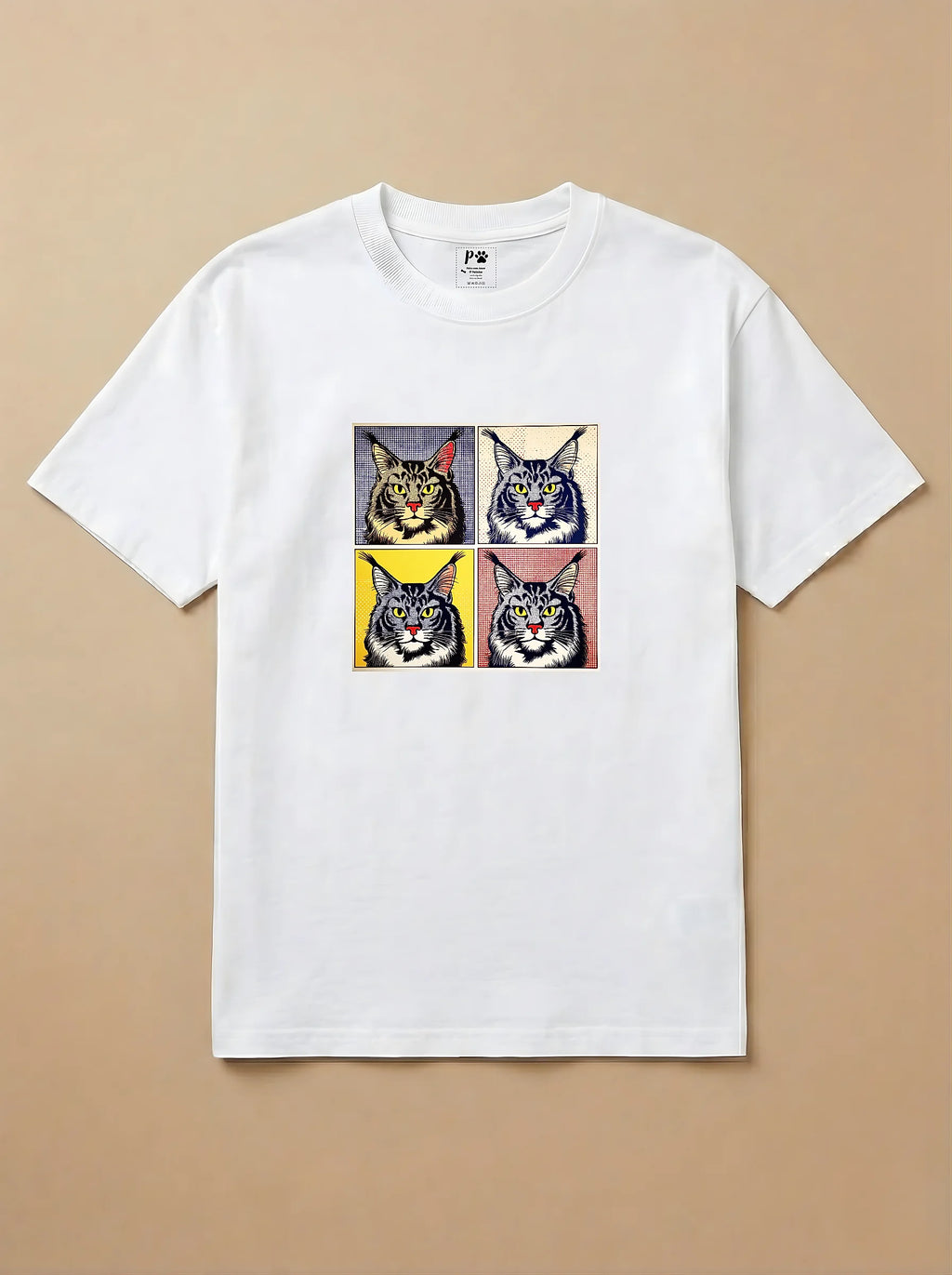 Camisa Quadrinhos - Gato Maine Coon