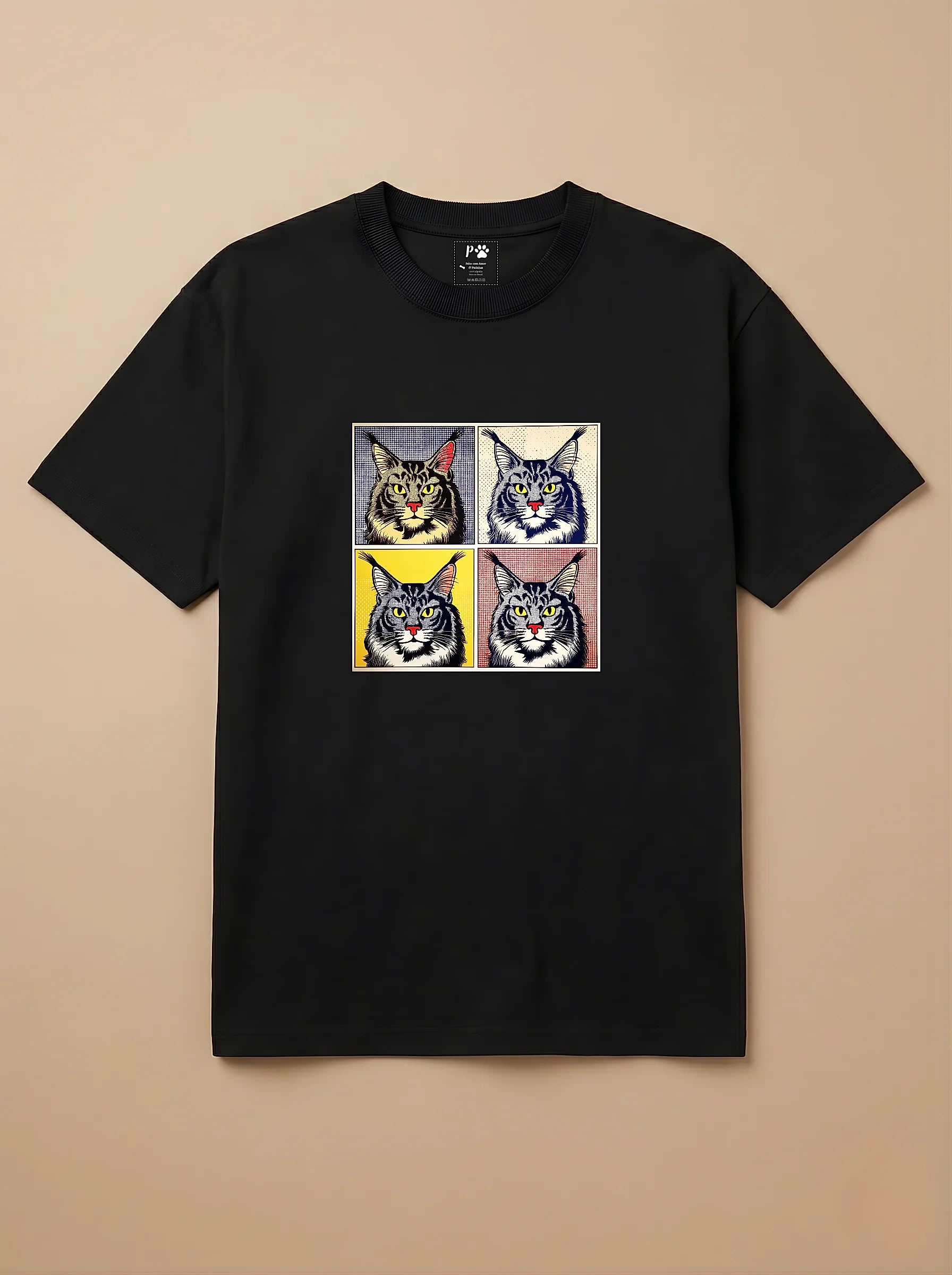Camisa Quadrinhos - Gato Maine Coon