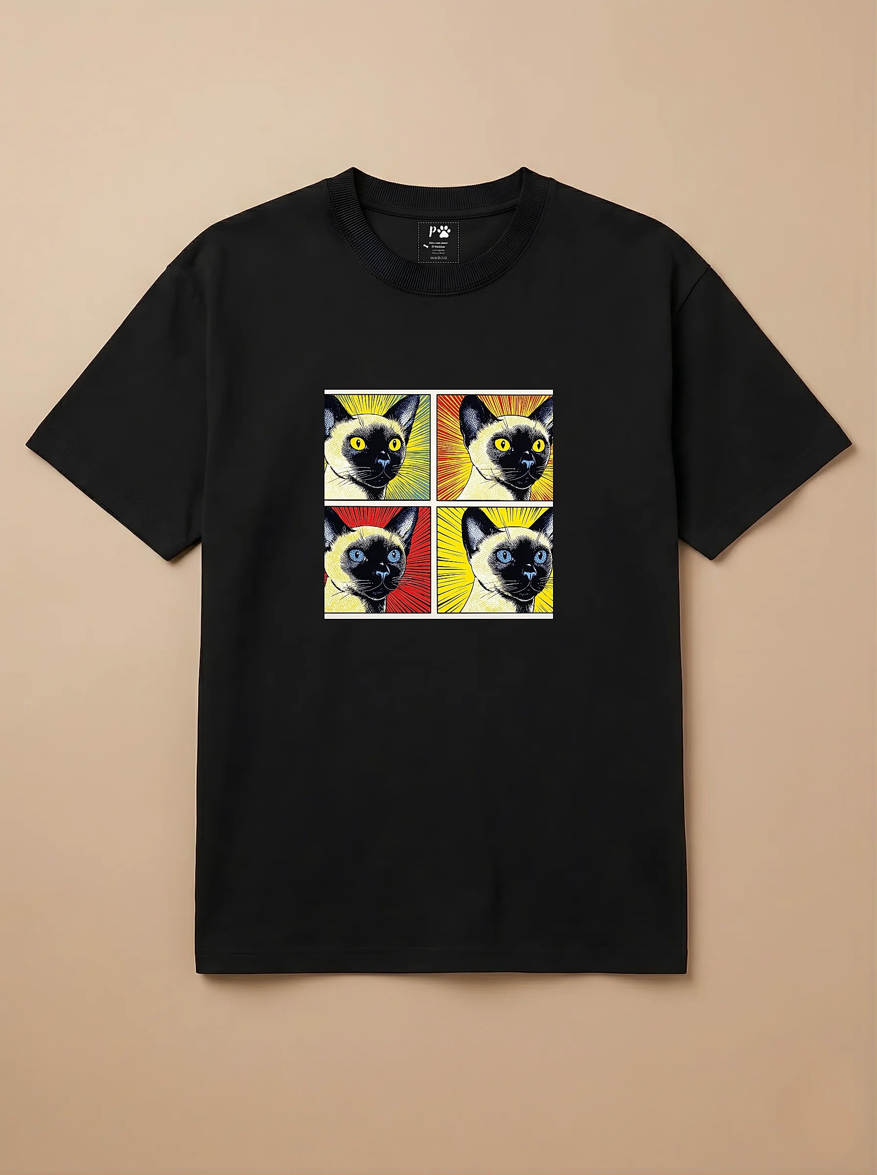 Camisa Quadrinhos - Gato Siamês