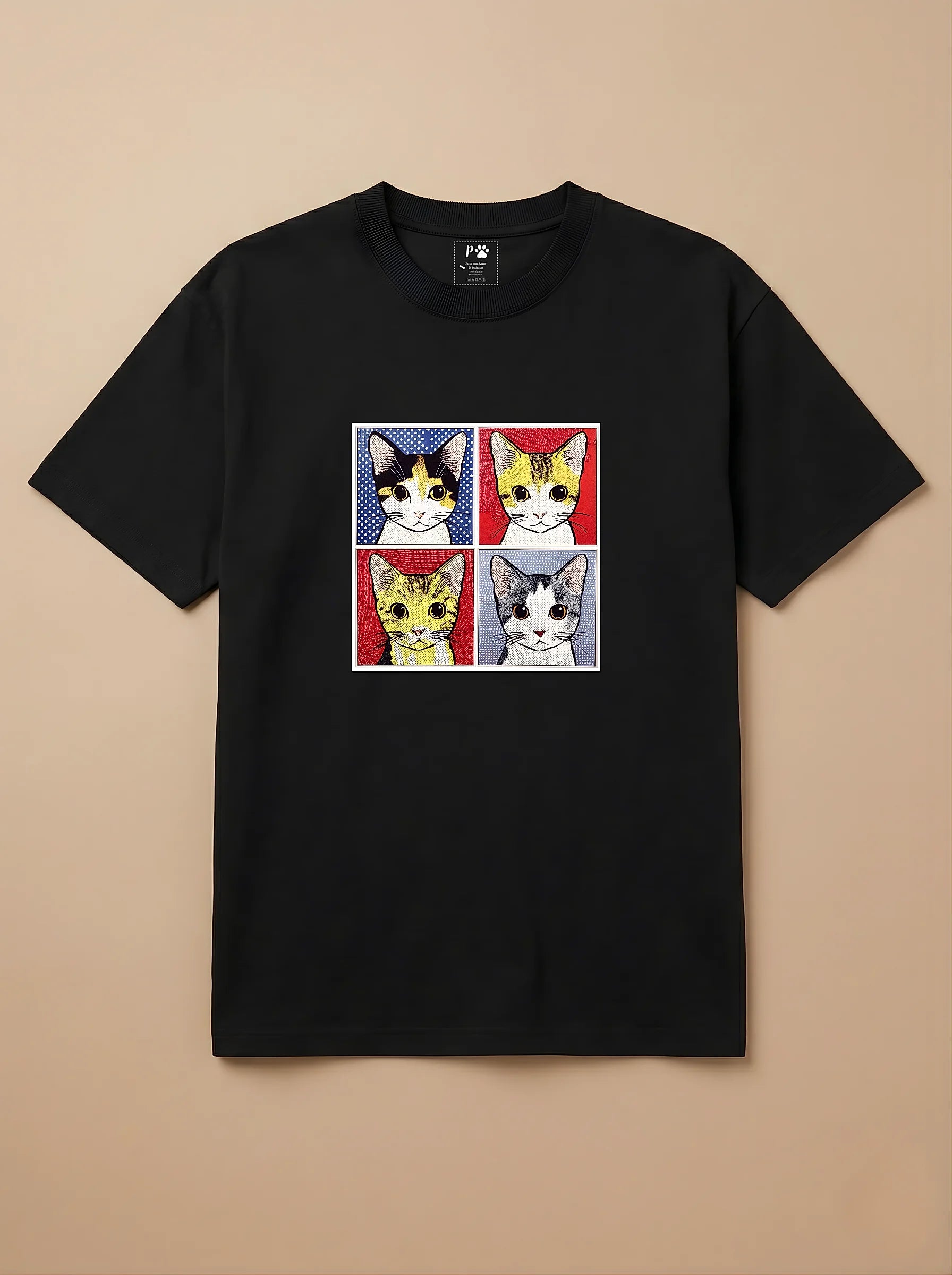 Camisa Quadrinhos - Gato Tricolor