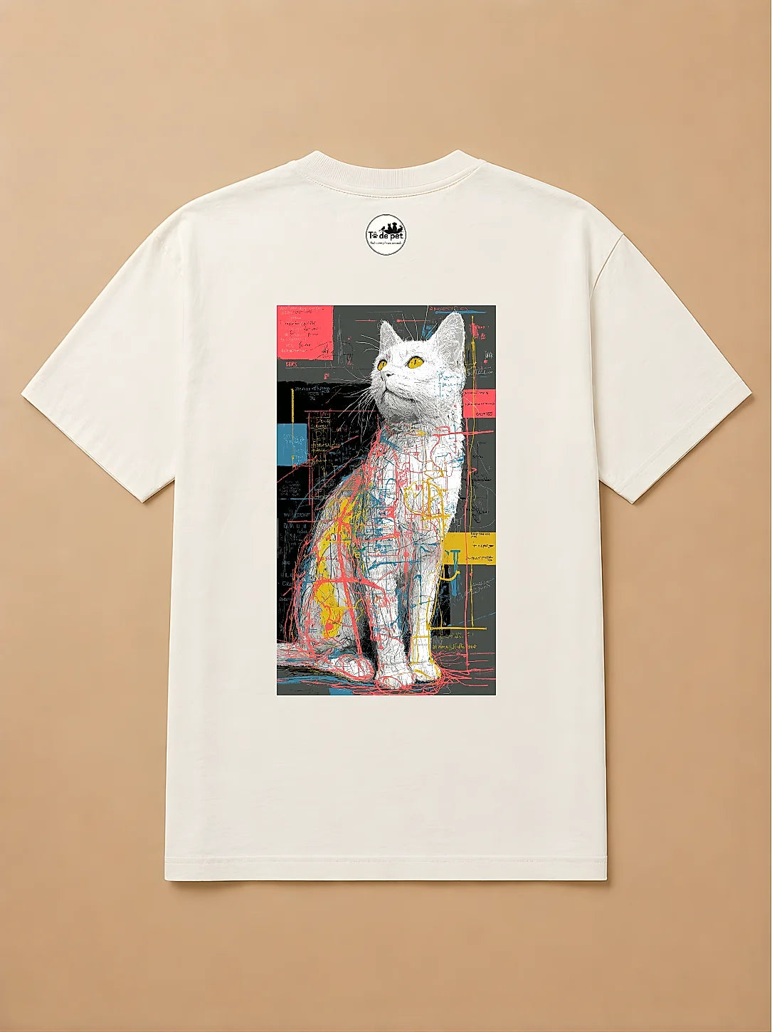 Camisa Oversized Street Art - Gato Branco