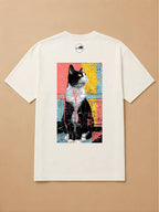 Camisa Oversized Street Art - Gato Frajola