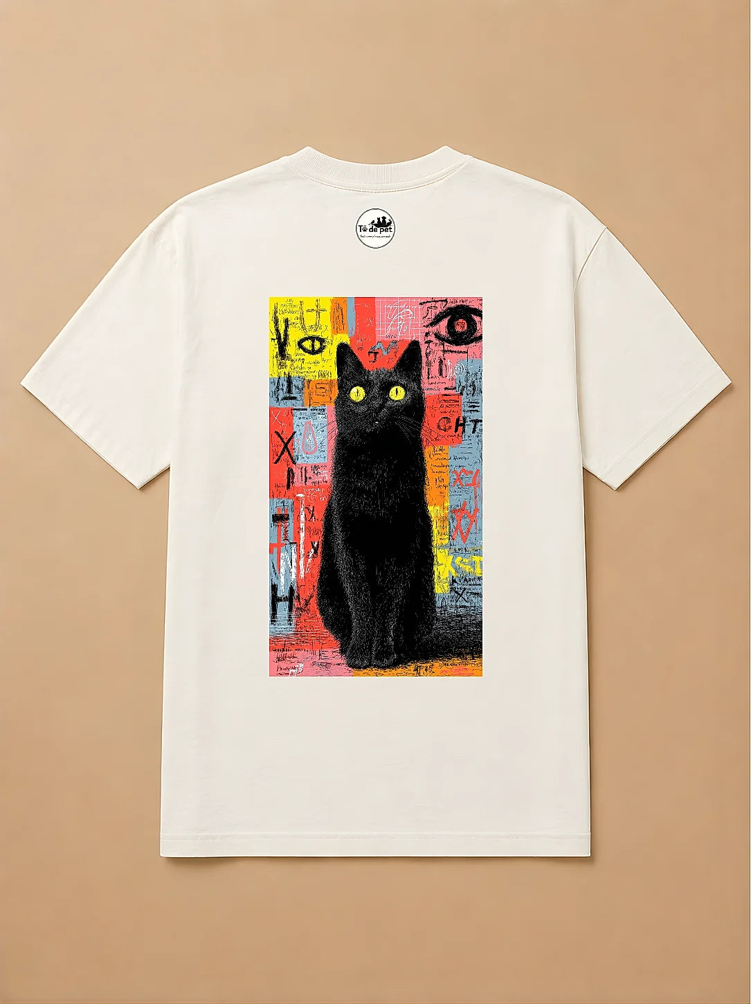 Camisa Oversized Street Art - Gato Preto