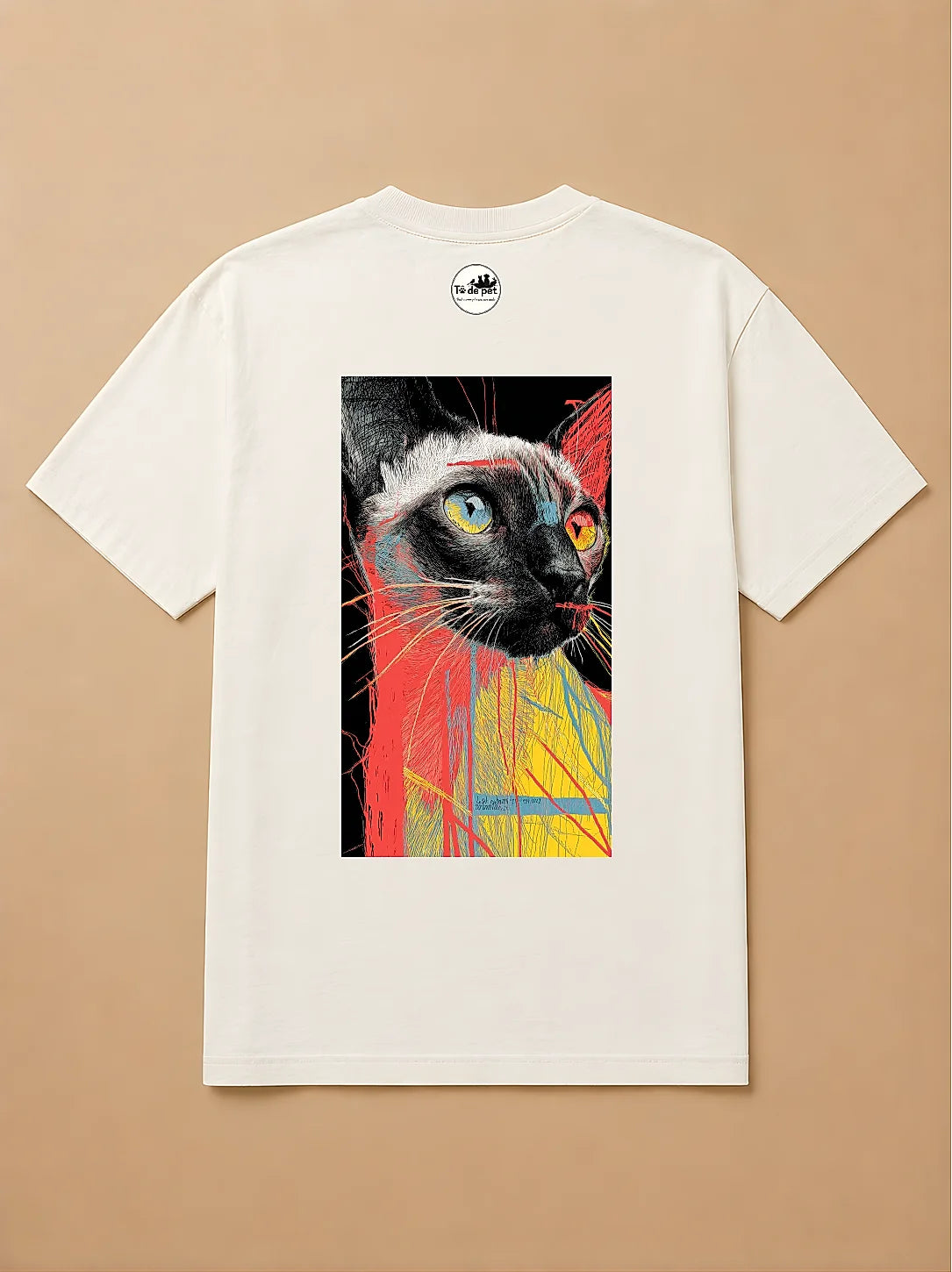 Camisa Oversized Street Art - Gato Siamês