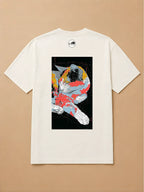 Camisa Oversized Street Art - Gato Tricolor