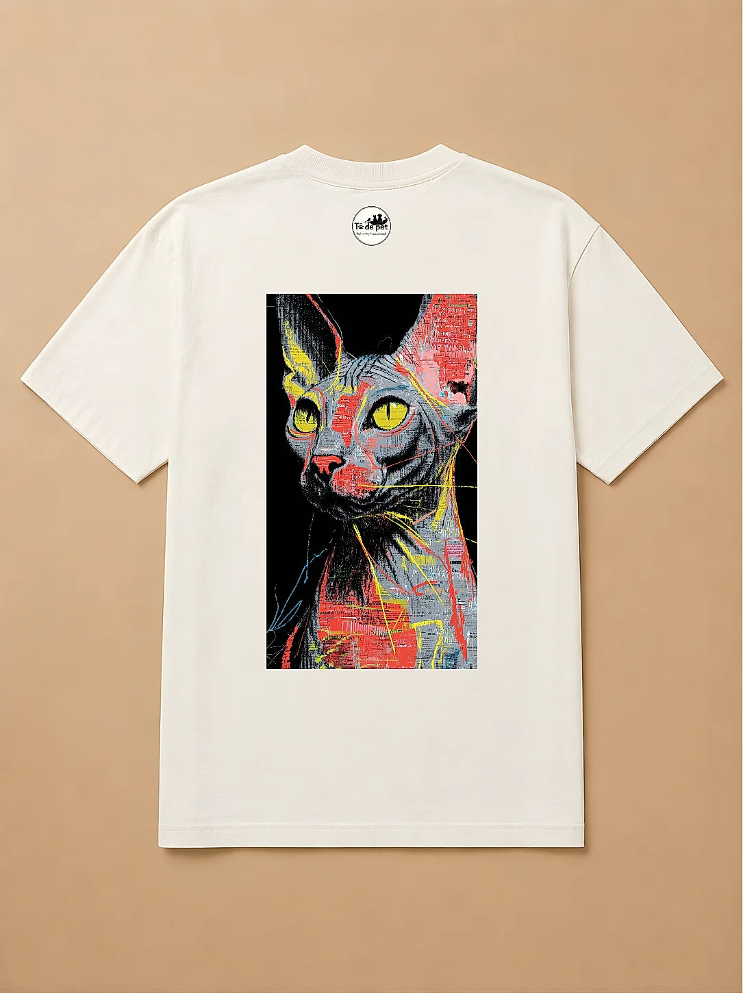 Camisa Oversized Street Art - Gato Sphynx