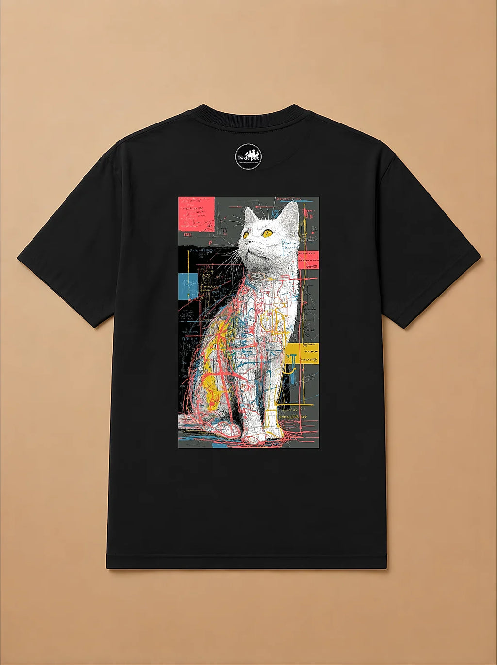 Camisa Oversized Street Art - Gato Branco