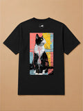 Camisa Oversized Street Art - Gato Frajola