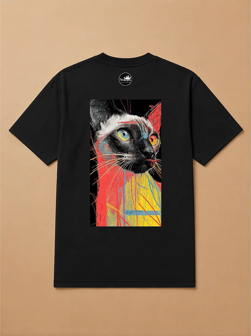 Camisa Oversized Street Art - Gato Siamês