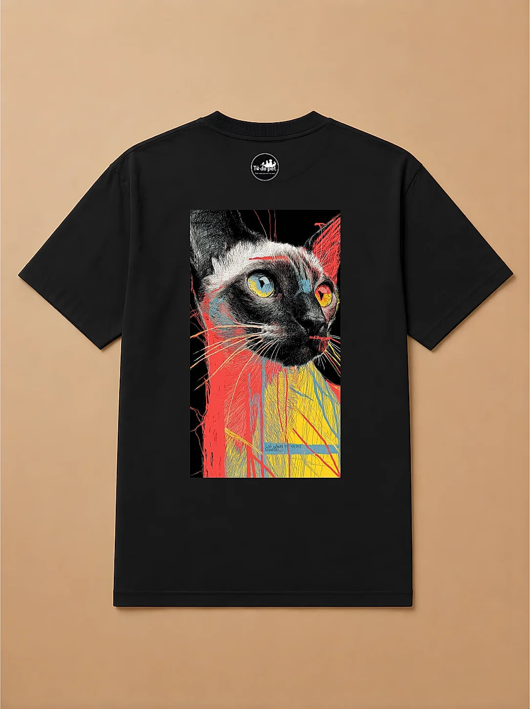 Camisa Oversized Street Art - Gato Siamês