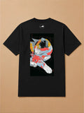 Camisa Oversized Street Art - Gato Tricolor