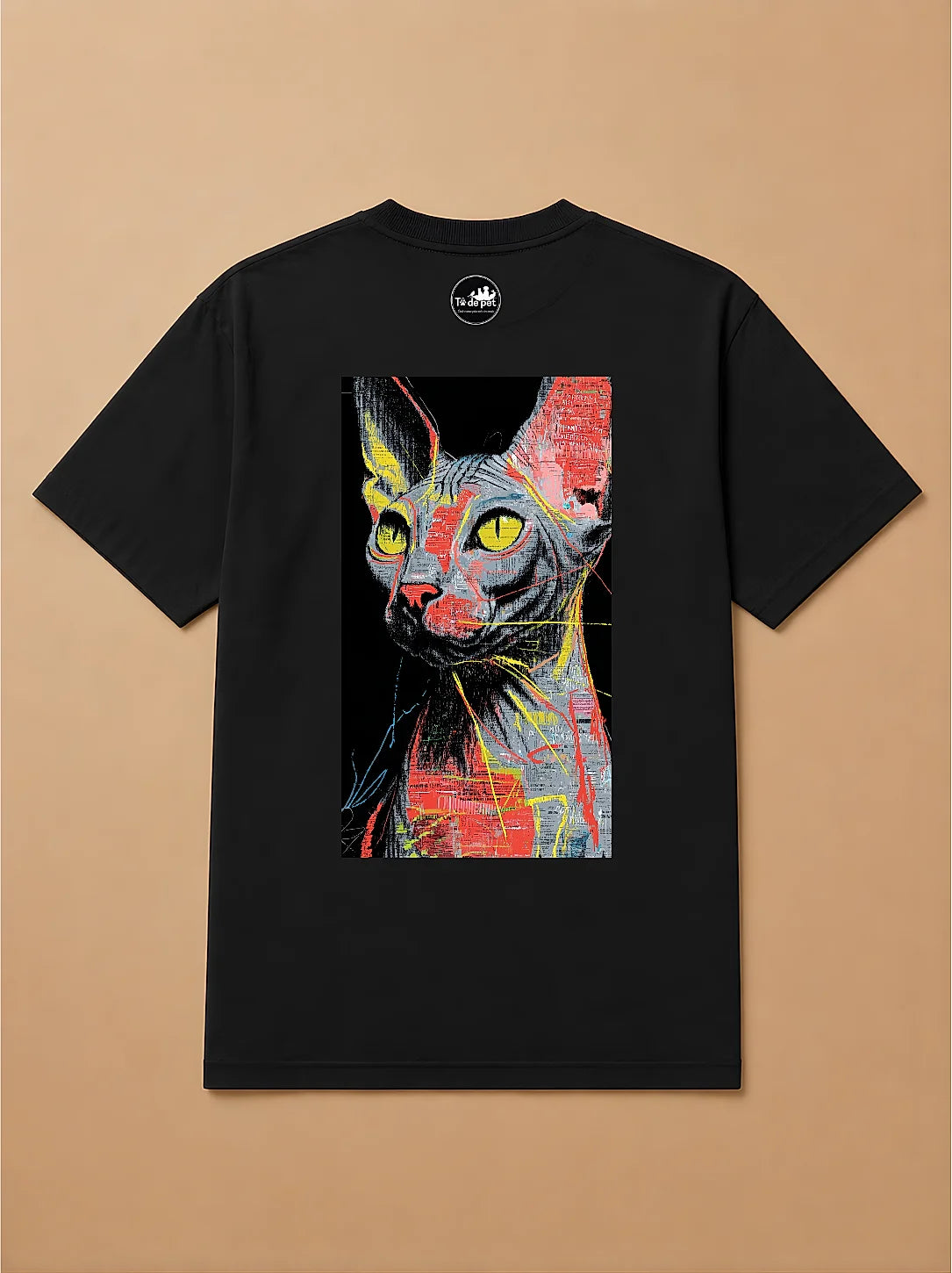 Camisa Oversized Street Art - Gato Sphynx