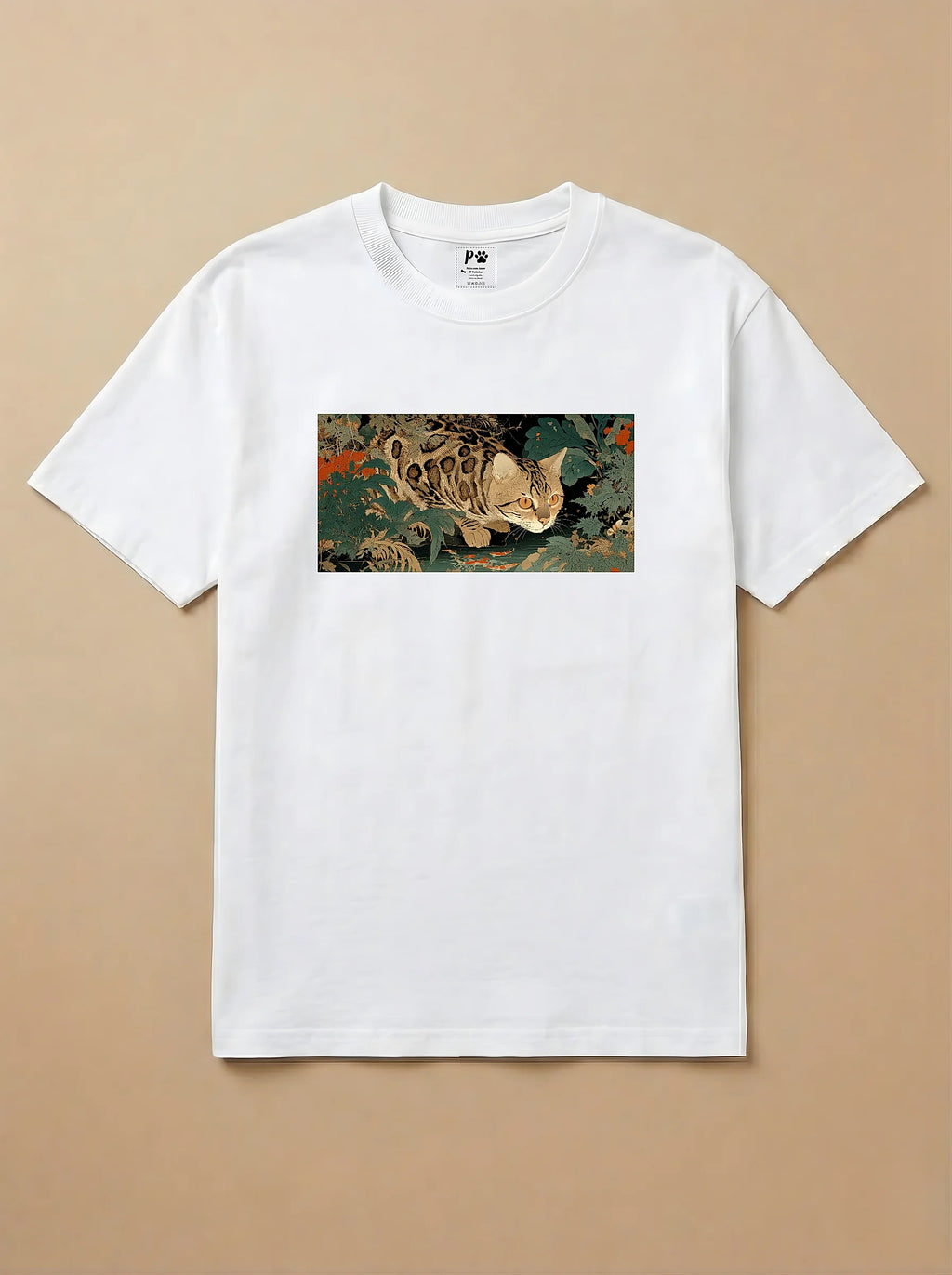 Camisa Ukiyo-e Art - Gato de Bengala