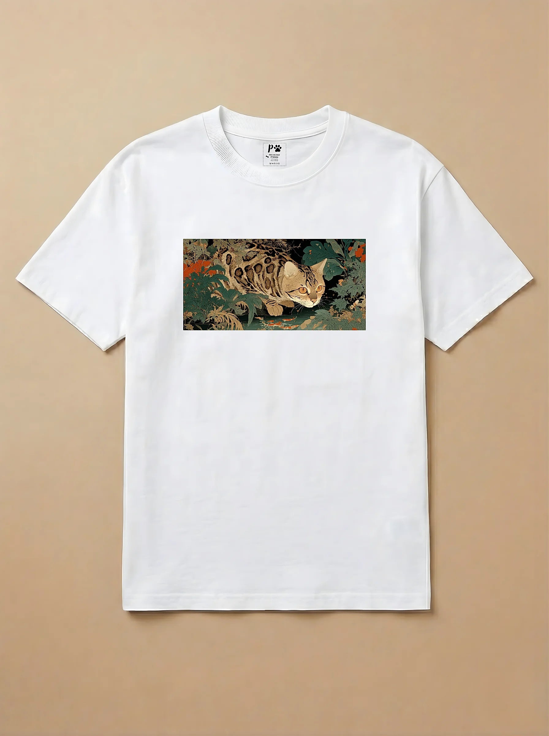 Camisa Ukiyo-e Art - Gato de Bengala