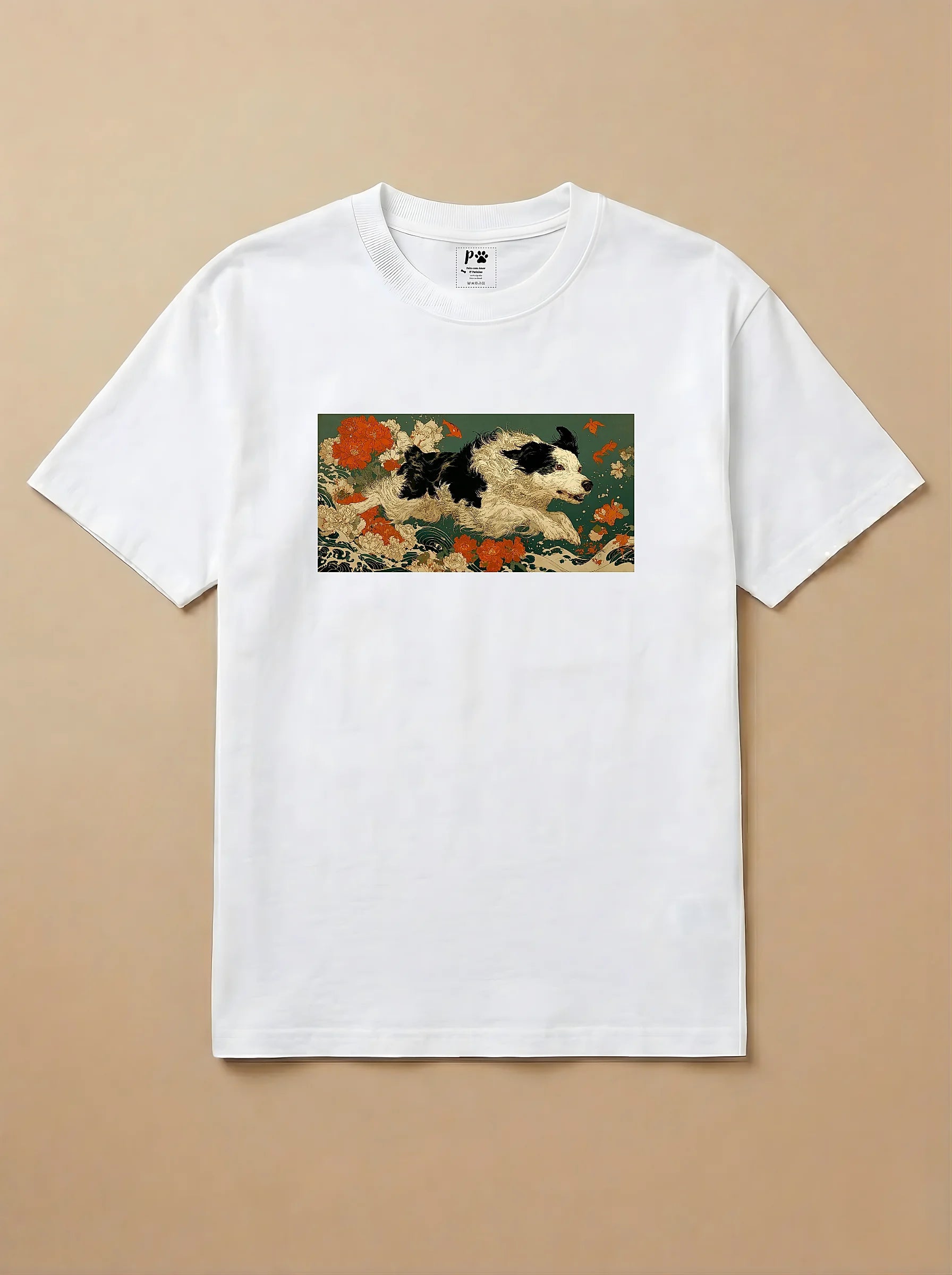 Camisa Ukiyo-e Art - Border Collie